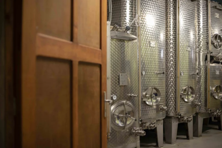Cuverie inox du domaine Aubach, fermentations indigènes